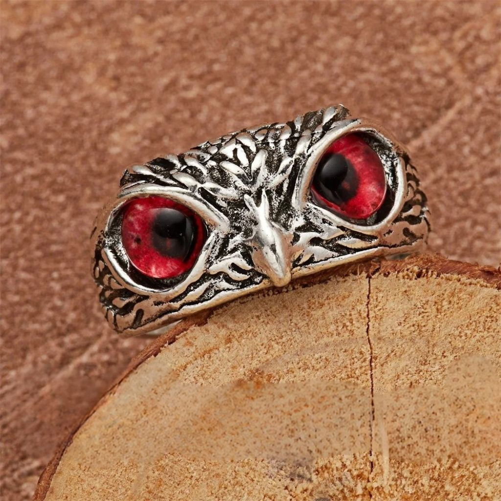 Statement Red Owl Ring