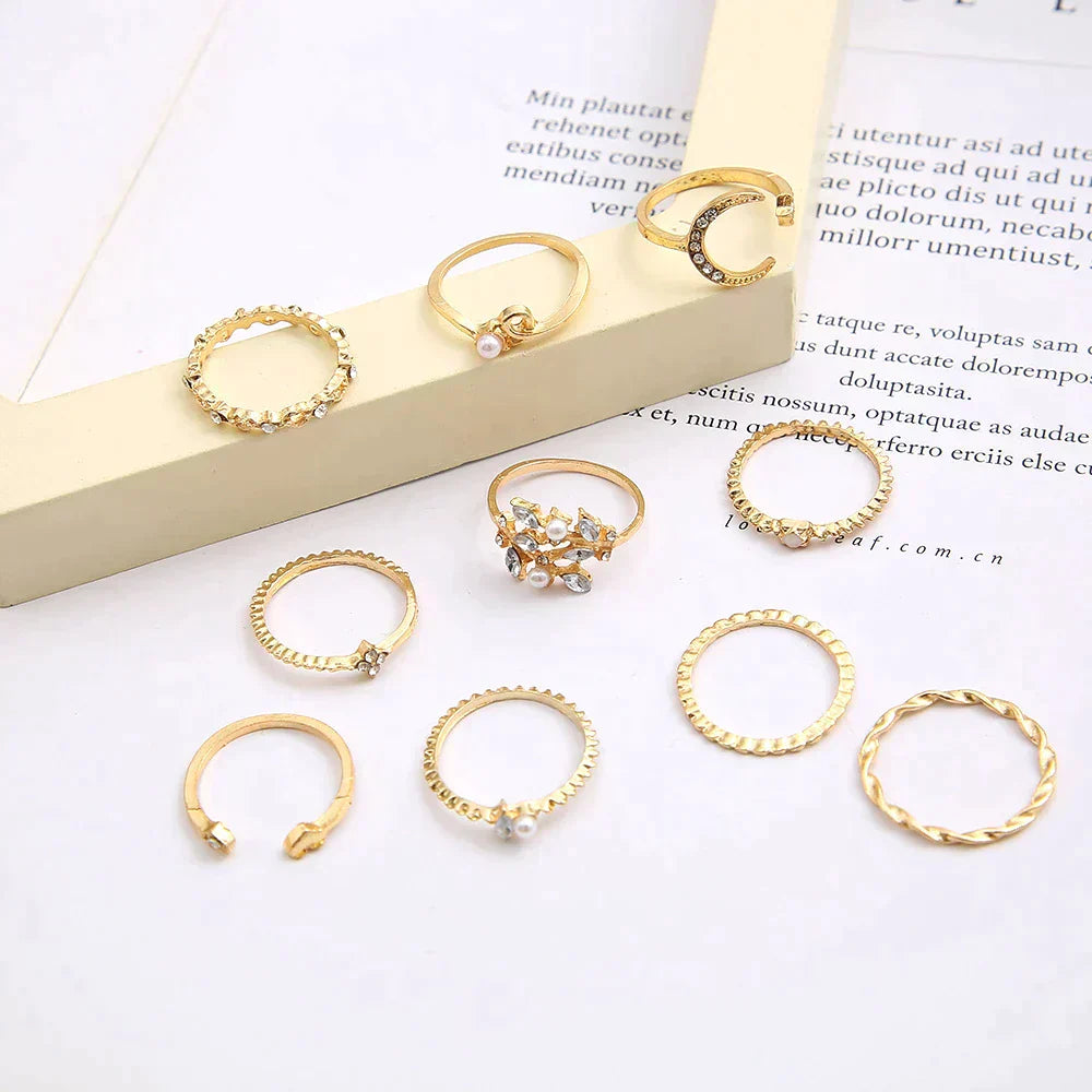 10-pack Silver and Gold Plated Rings