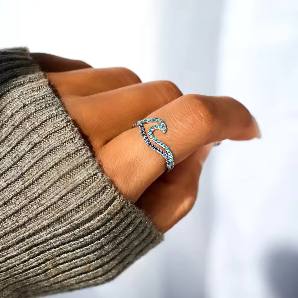 Elegant Blue Statement Ring