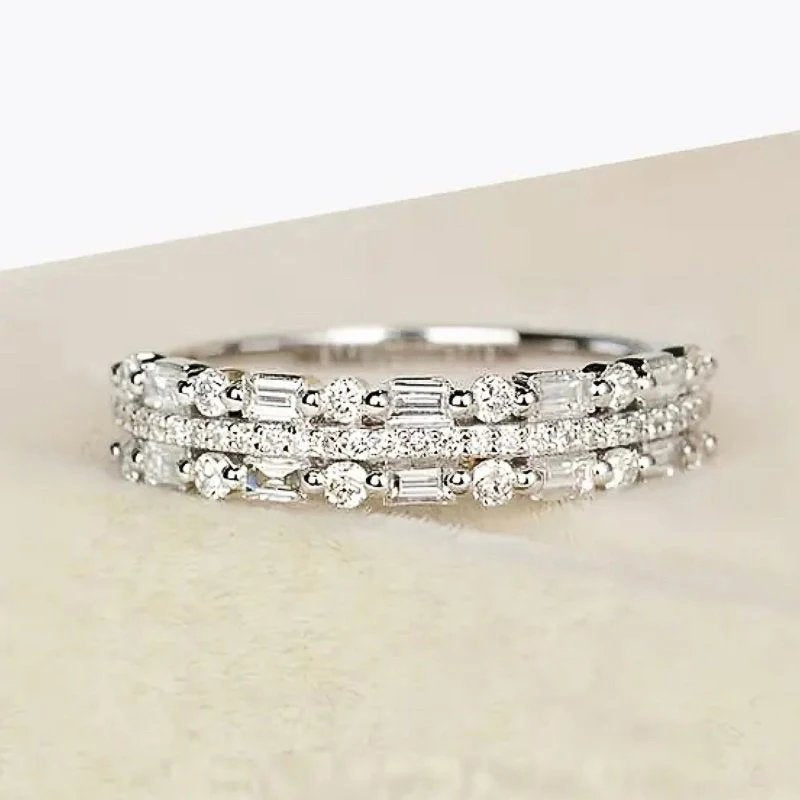Elegant Crystal Engagement Ring