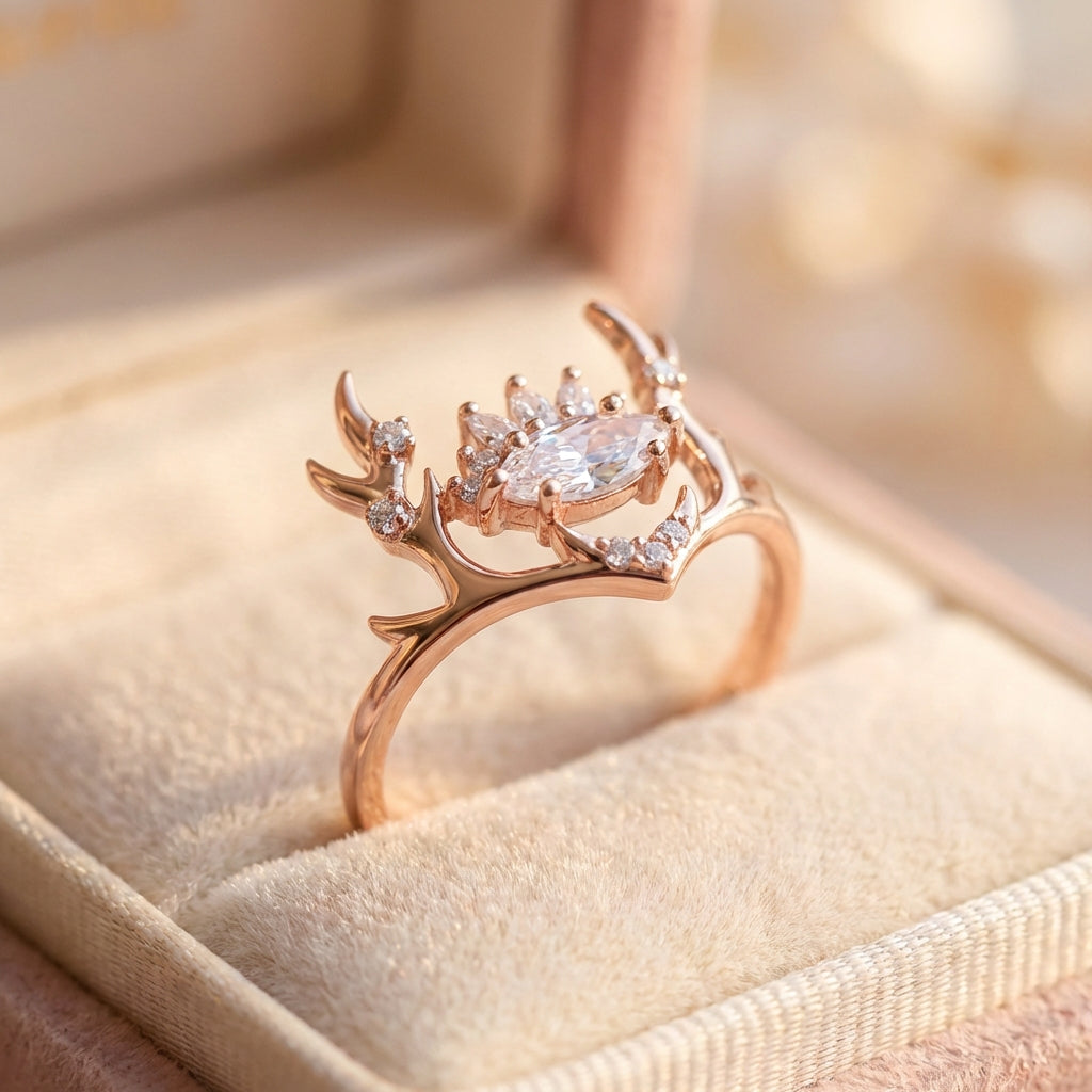 Elegant Elk Crystal Ring