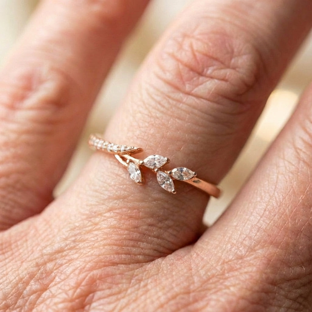 Leaf Crystal Ring