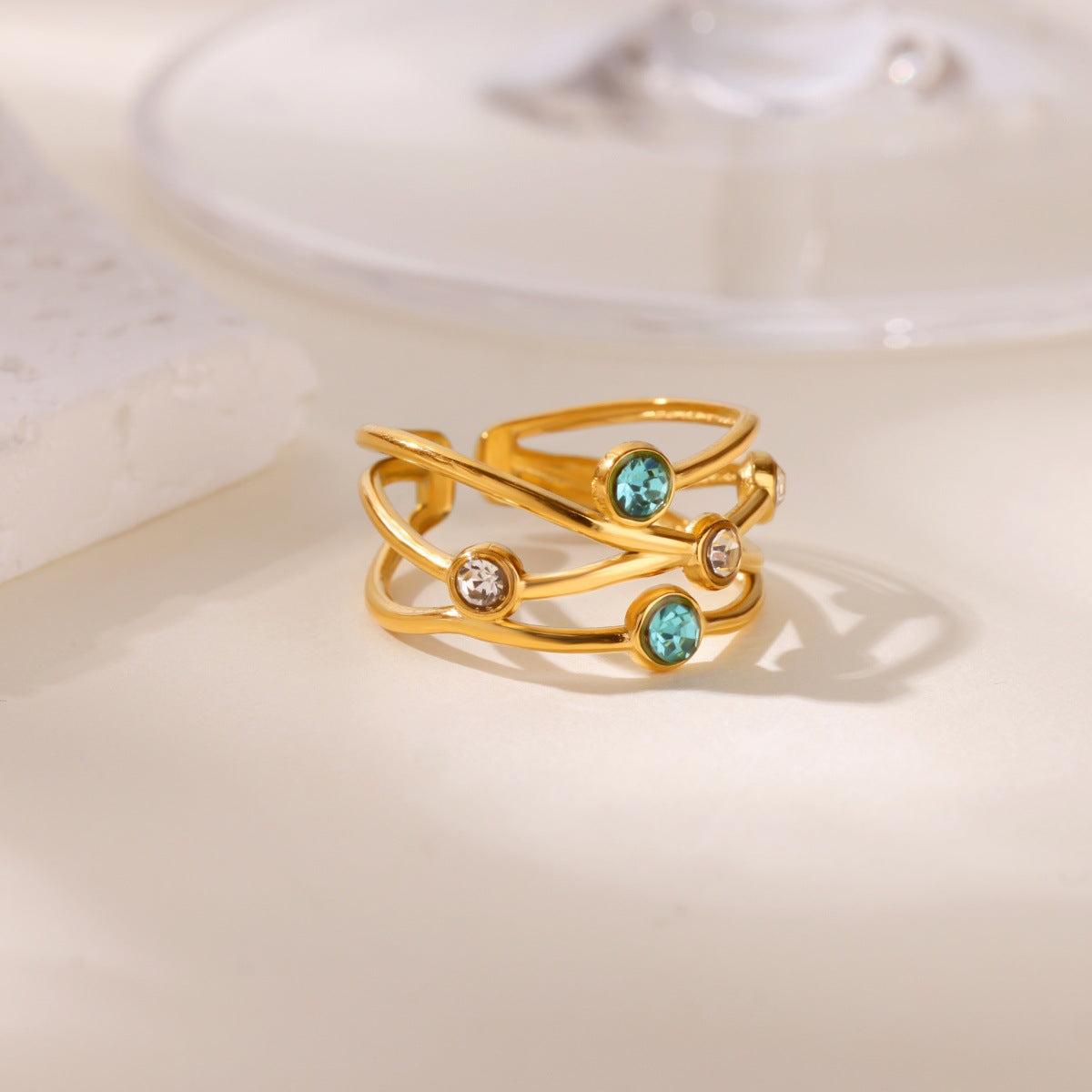 Elegant Topaz Gold Ring