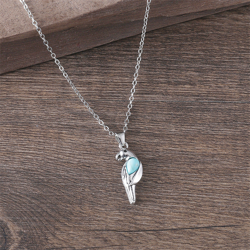 Elegant Turquoise Bird Necklace