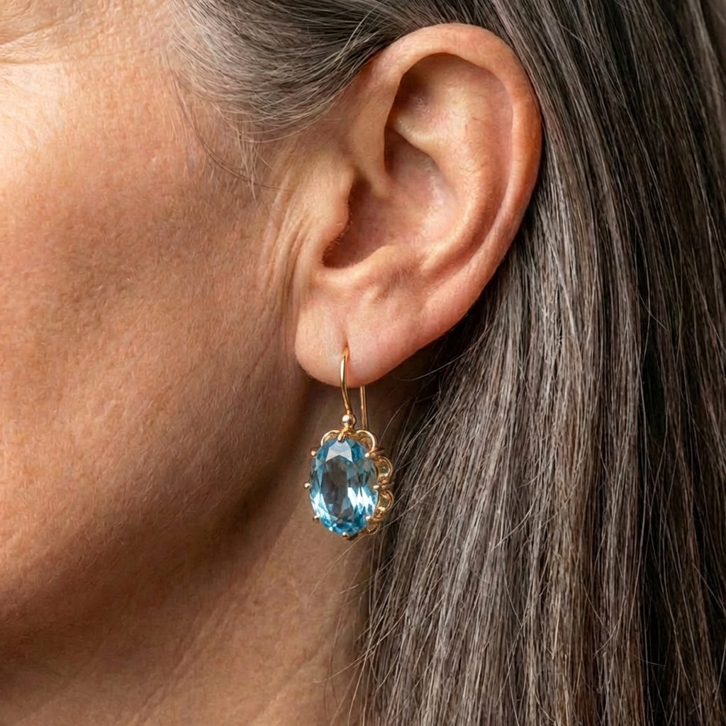 Blue Zircon Earrings