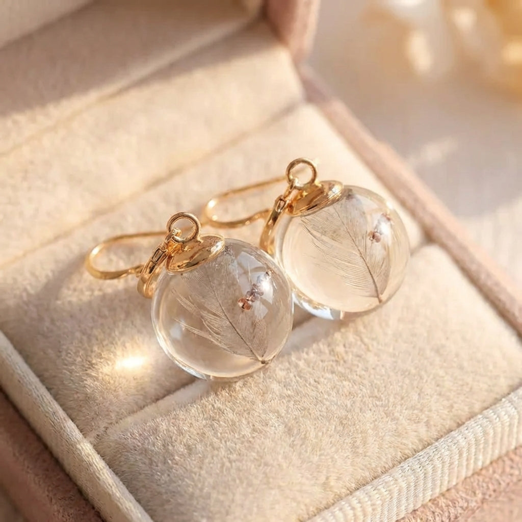 Elegant Glass Sphere Earrings