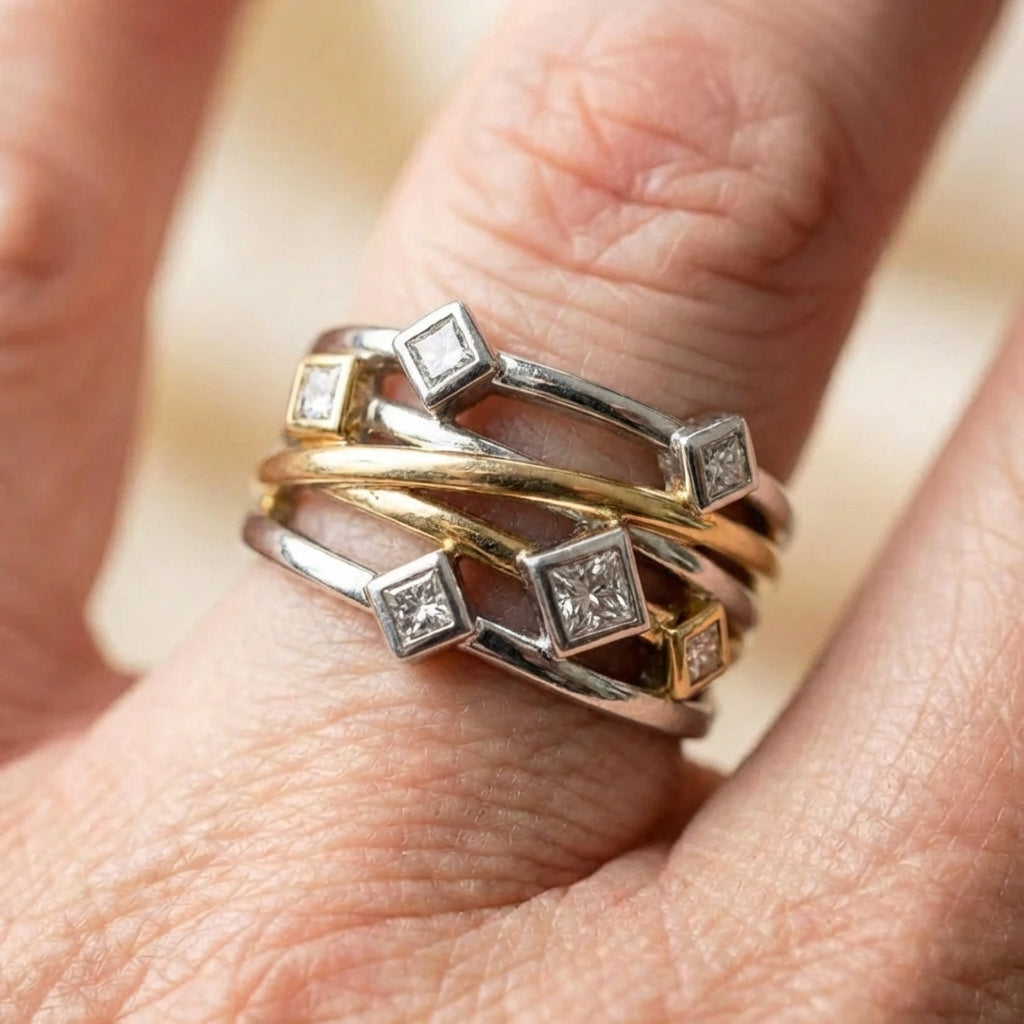 Geometric Diamond Ring