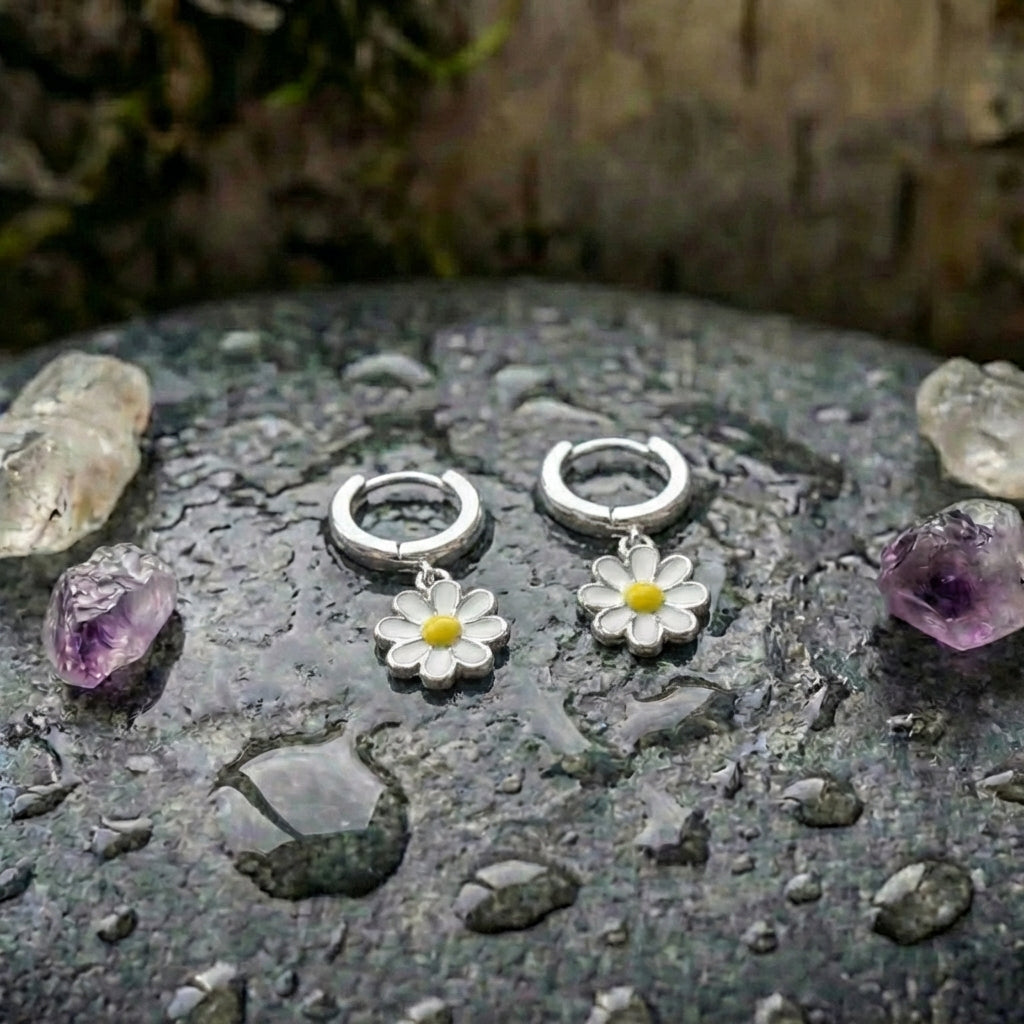 Elegant Daisy Pendant Earrings