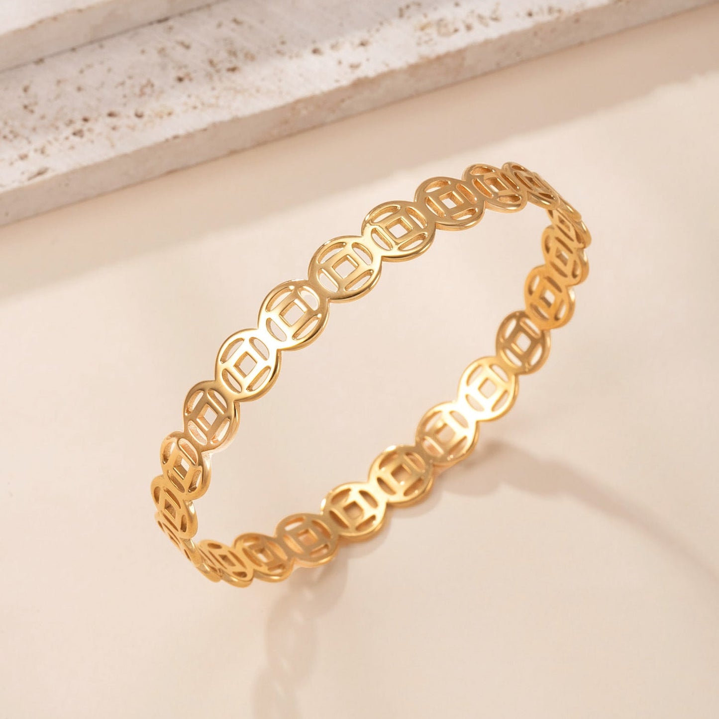 Geometric Gold Bracelet