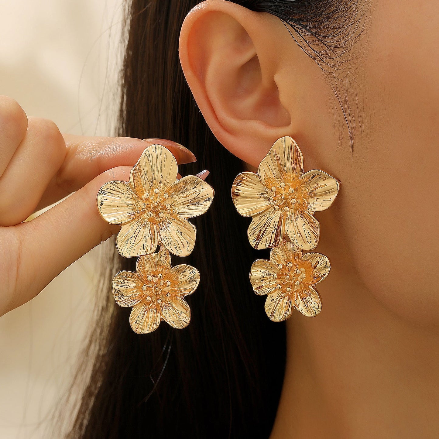 Gold Flower Earrings
