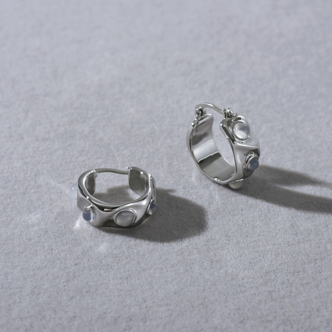 Modern Moonstone Earrings