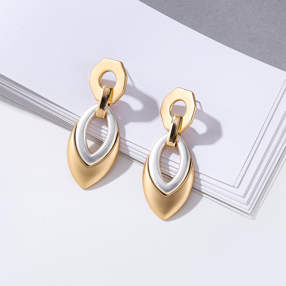 Modern Two Tone Earrings