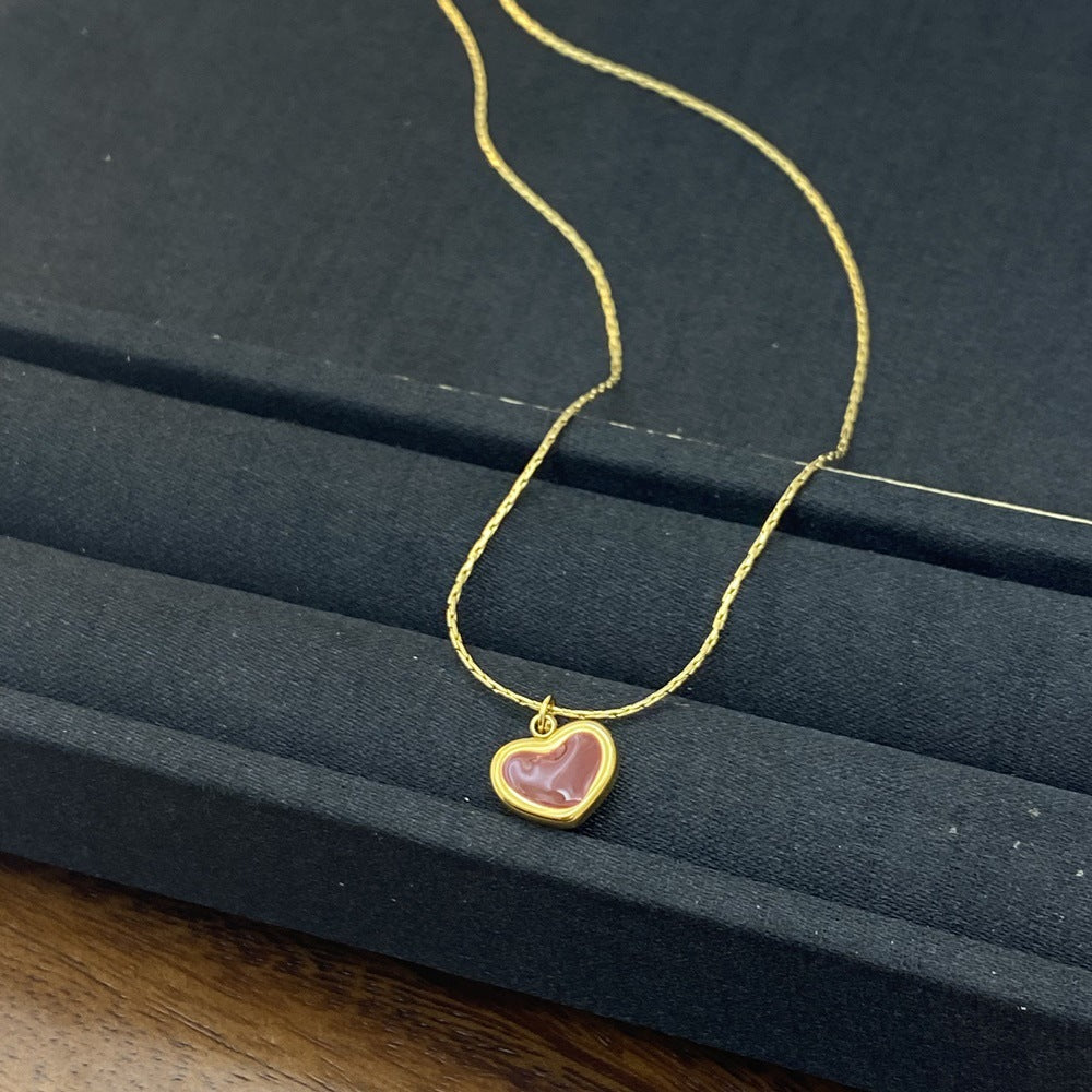 Romantic Pink Heart Necklace