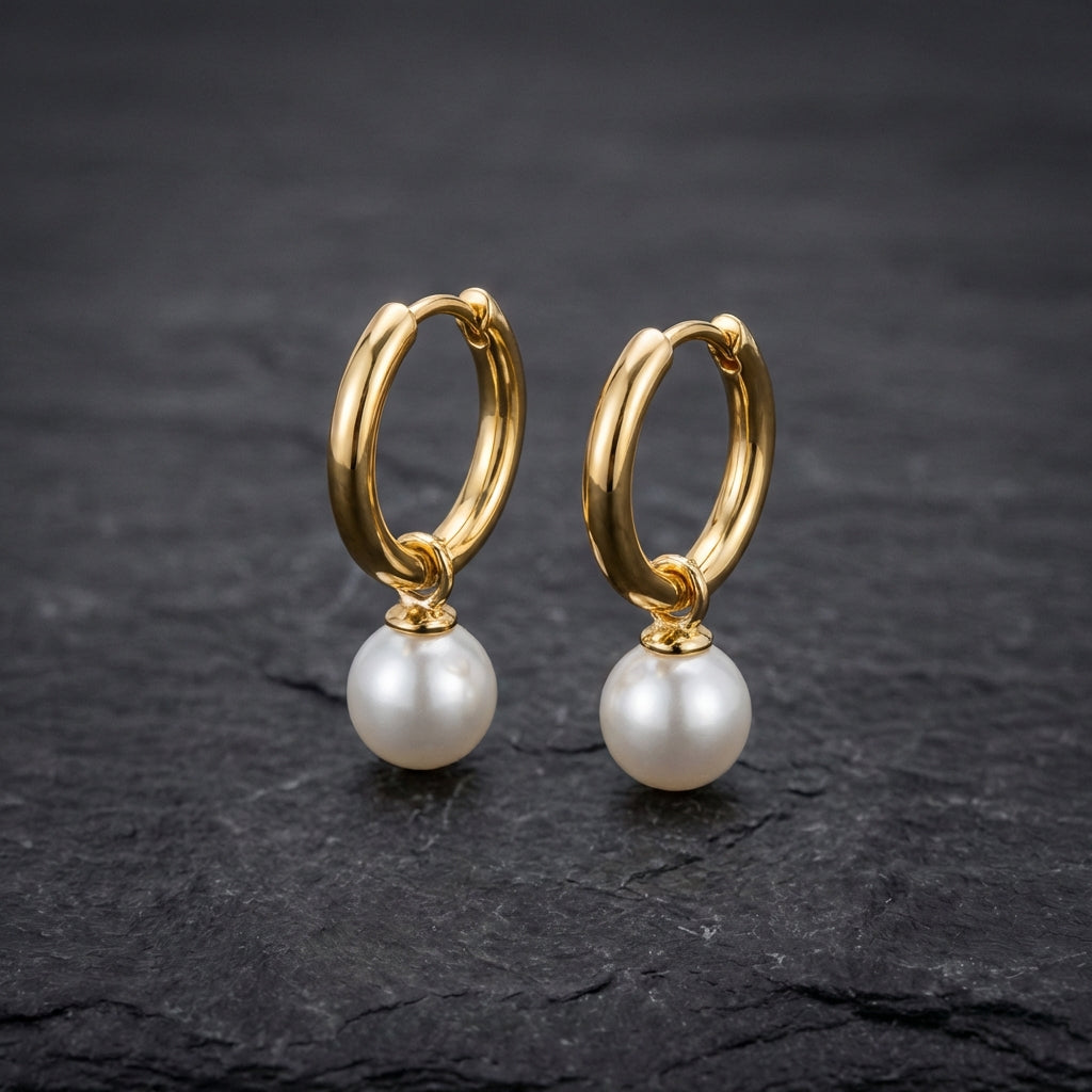 Small Pearl Earrings Gold Plated