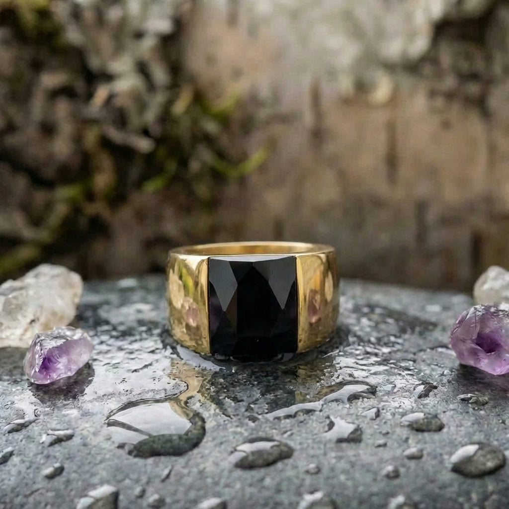 Statement Black Crystal Ring