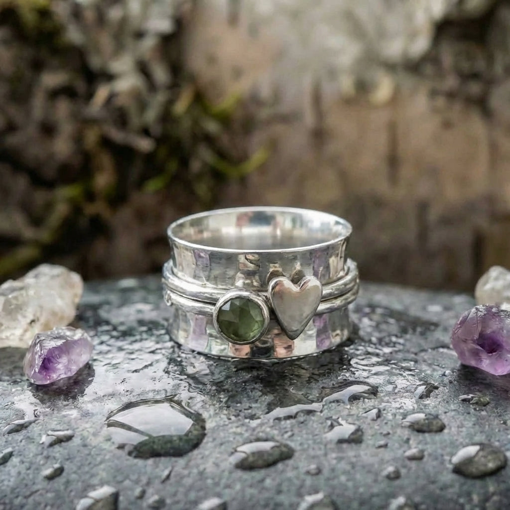 Vintage Heart Stone Ring