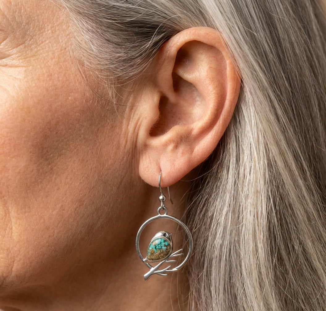 Turquoise Bird Earrings