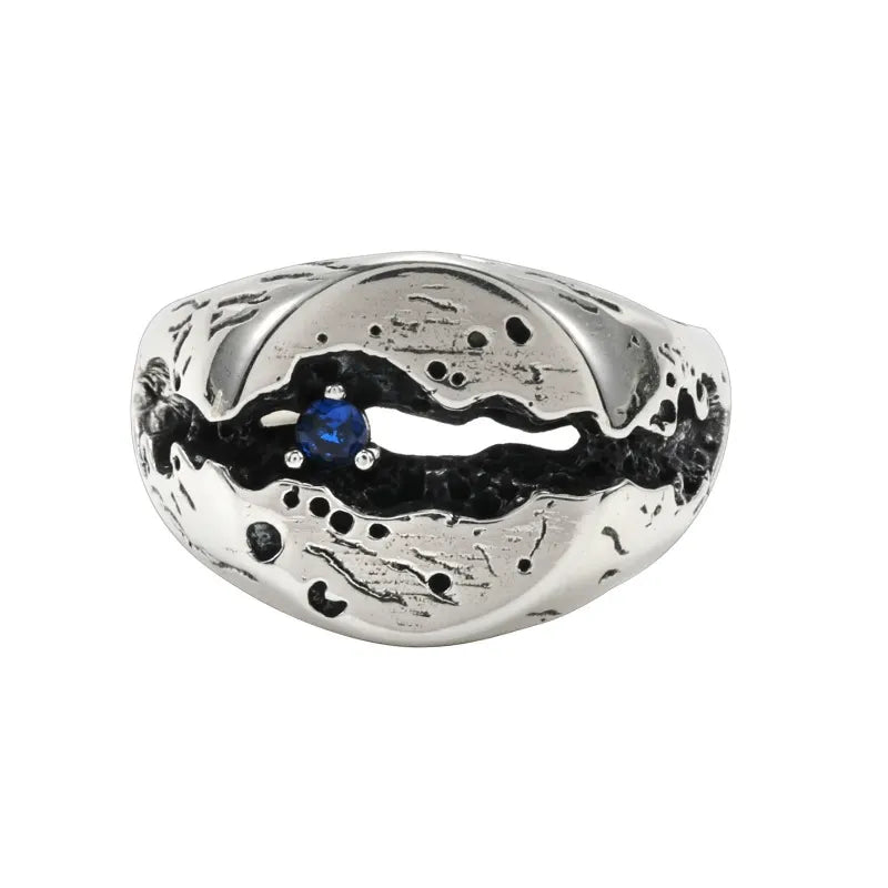 Vintage White & Blue Gold Ring
