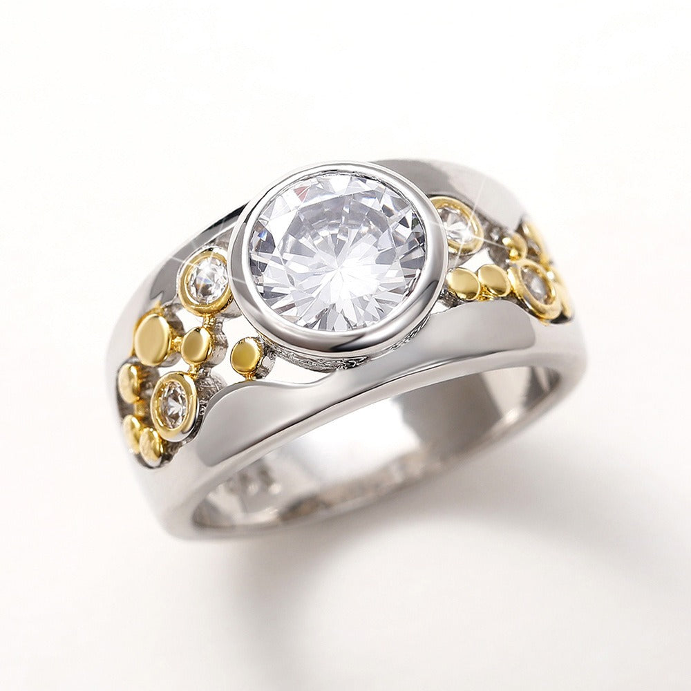 Vintage Bright Blue Zirconia Silver Ring