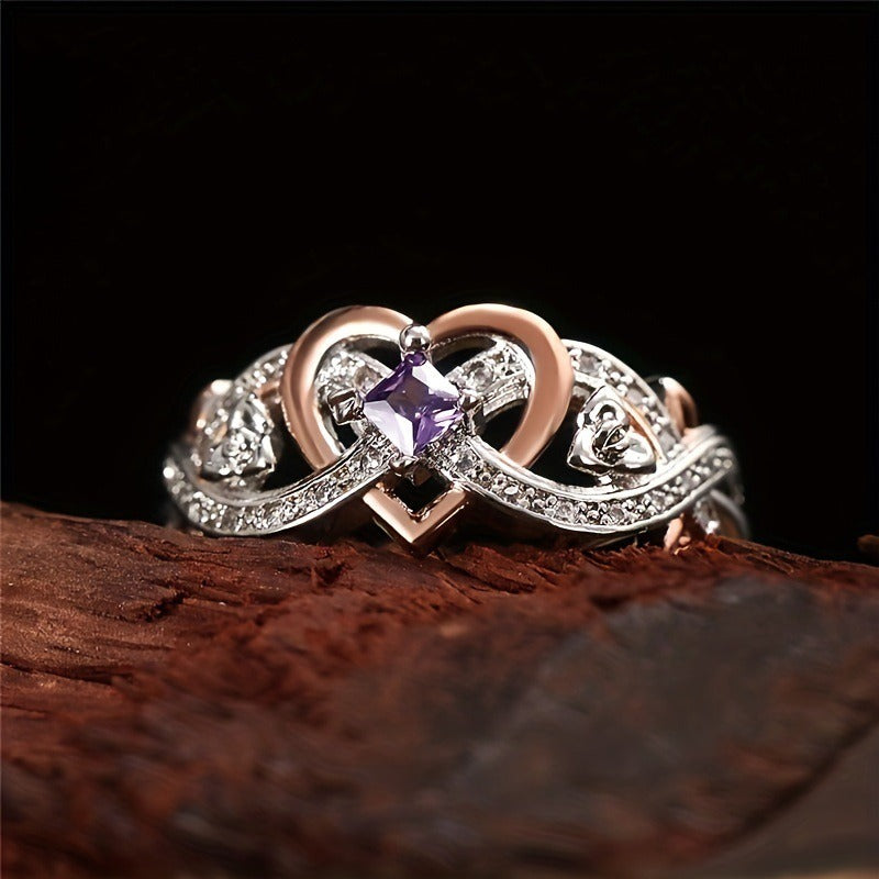 Vintage Silver & Gold Zirconia Ring