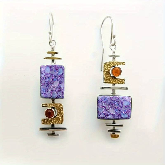 Purple Stone Old Earrings
