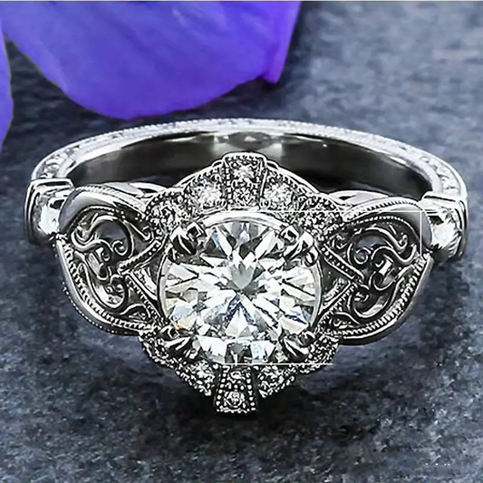 Silver Glass Bright Ring