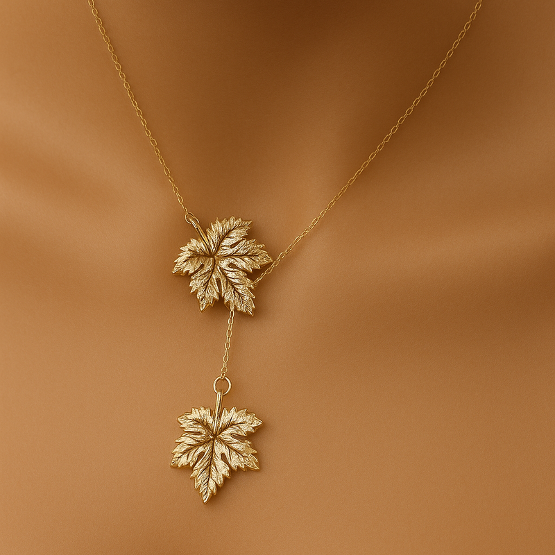 Fall Gold Leaf Necklace