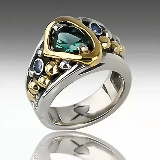 Irregular Green Crystal Ring