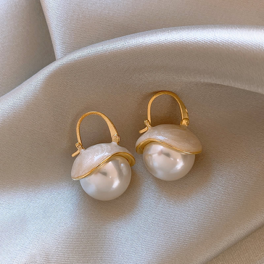 Gold Pearl Earrings