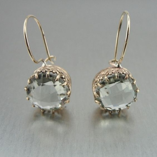 Green Glass Earrings