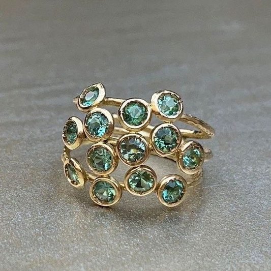 Green Inlaid Glass Ring
