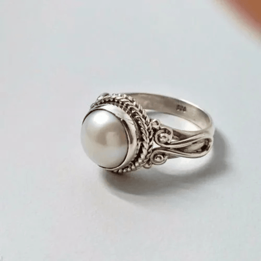 Inlaid Pearl Ring
