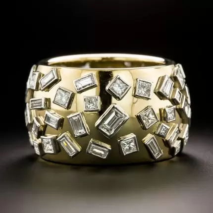 Inlaid Glass Gold Ring