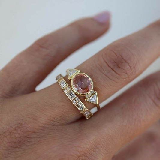 Inlaid Glass Ring Set