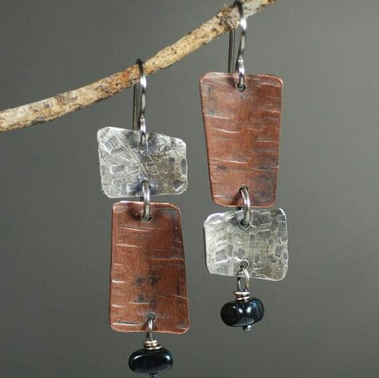 Bronze & Silver Earrings