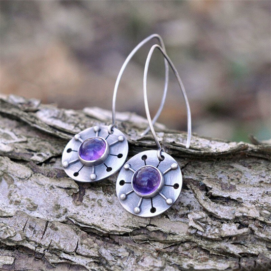 Purple Crystal Earrings