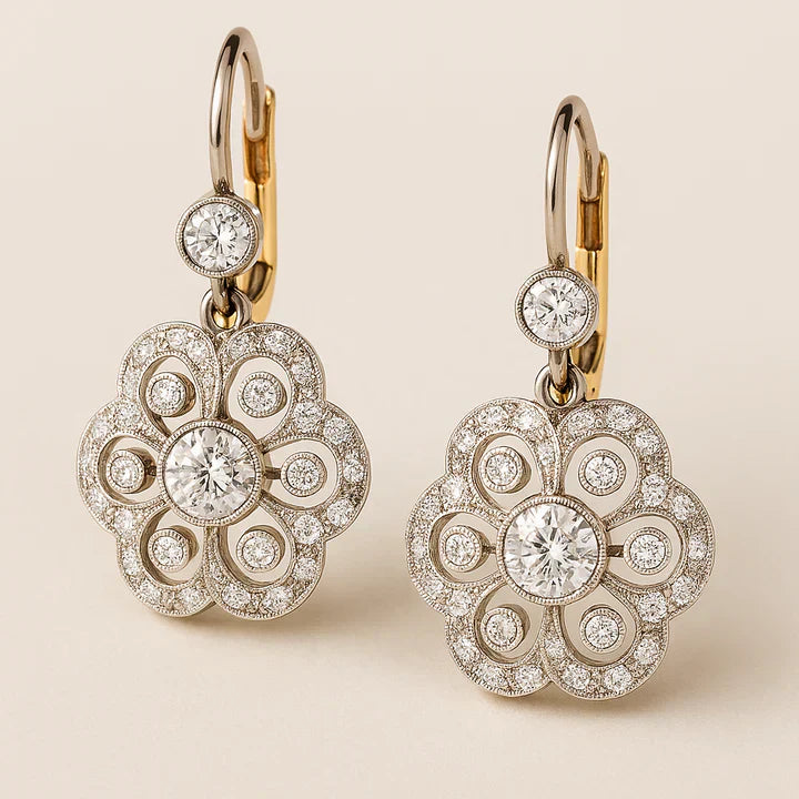 Vintage Crystal Mandala Earrings