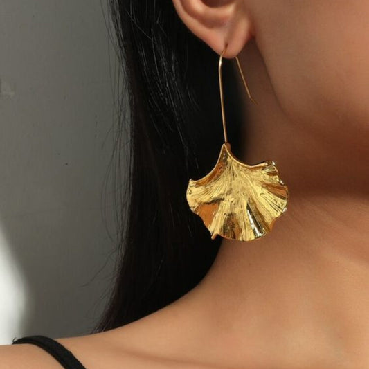 Golden Dangling Petal Earrings