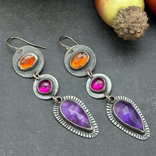 Purple & Orange Earrings