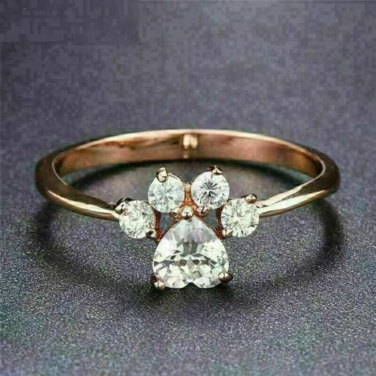 Zirconia Paw Ring
