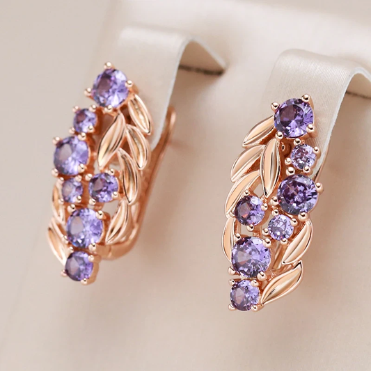 Bright Purple Crystal Earrings