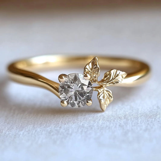 Zirconia Flower Gold Ring