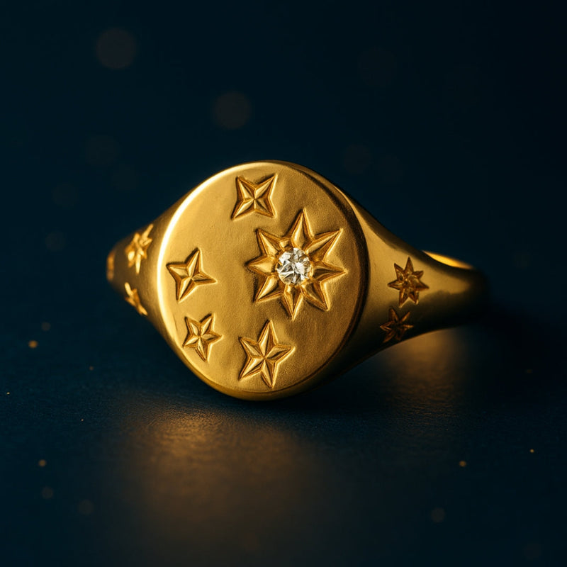 Diamond Star 14K Gold Ring