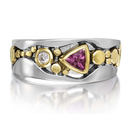 Trillion Rose Mosaic Ring