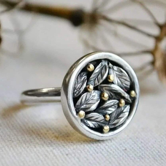 Forest Leaf Medallion Ring