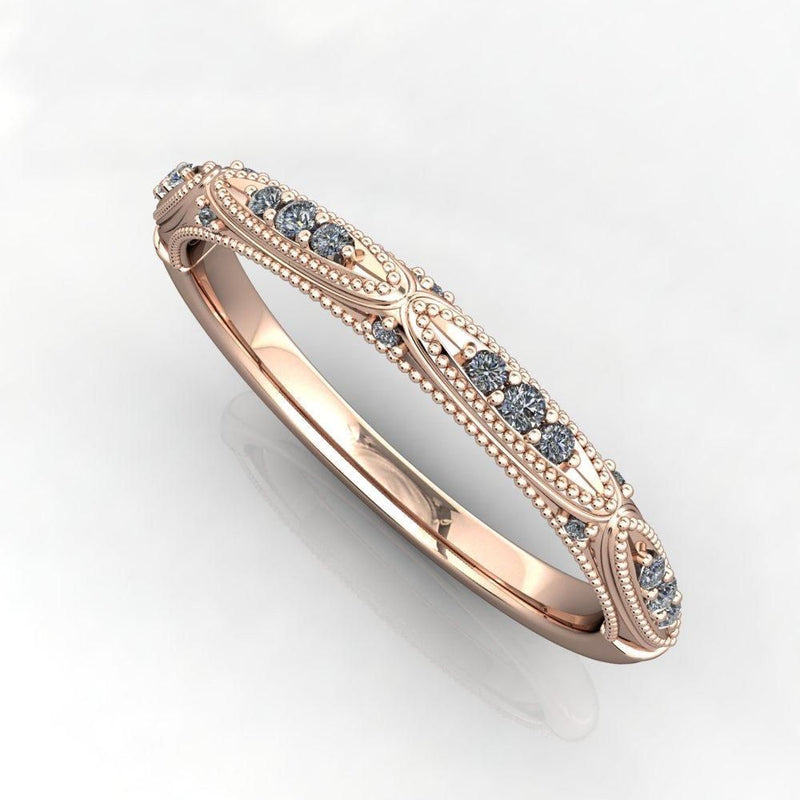 Exotic Rose Blue Crystal Ring