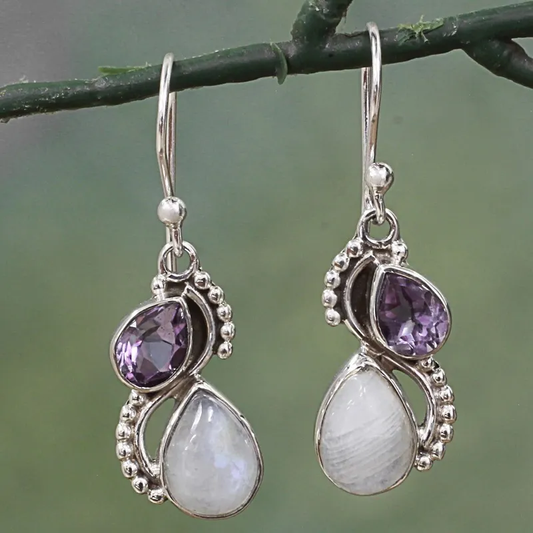Purple Moonstone Earrings