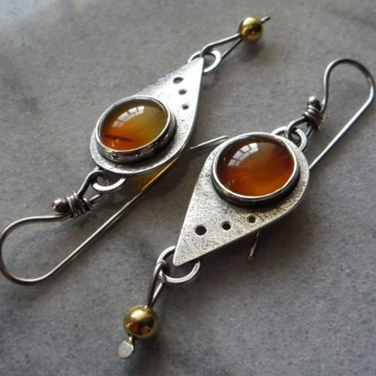 Earrings With Desert Stone in Silver