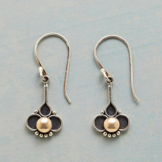Boho Clover Earrings With Pearls In Gold
