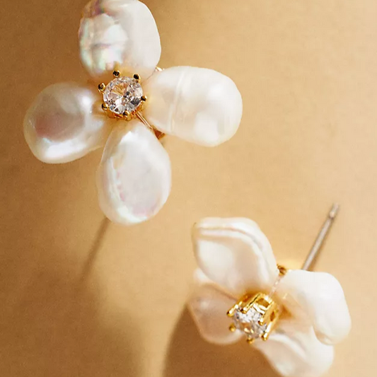 White Petal Earrings